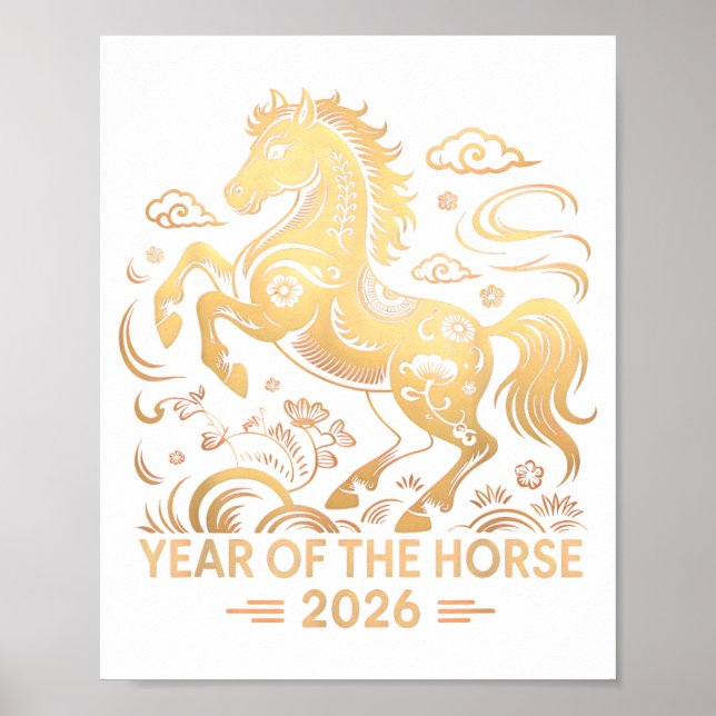 Year Of The Horse 2026 Chinese Zodiac Culture  Poster (Front)