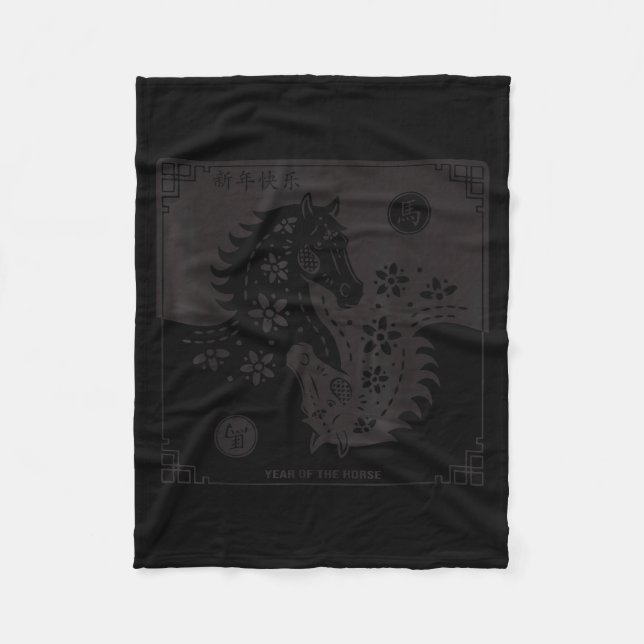 Year Of The Horse 2026 Chinese Zodiac Lunar New Ye Fleece Blanket (Front)