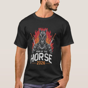 Year of the Horse 2026 Chinese Zodiac Warrior Hors T-Shirt