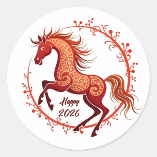 Year of the Horse 2026 Classic Round Sticker
