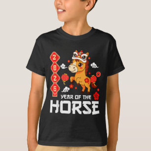 Year Of The Horse 2026 Cute Kawaii Chinese New Yea T-Shirt