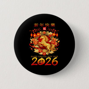 Year Of The Horse 2026 Decoration Chinese New Year 6 Cm Round Badge