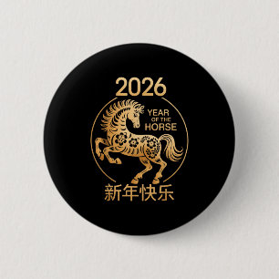 Year Of The Horse 2026 Decoration Chinese New Year 6 Cm Round Badge