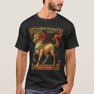 Year of the horse 2026 dragon horse chinese new T-Shirt