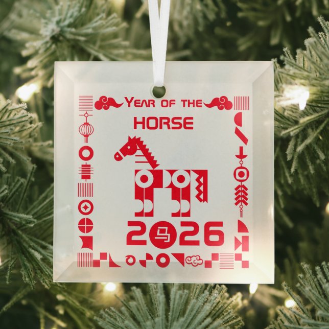 Year of the Horse 2026 Glass Tree Decoration (Insitu)
