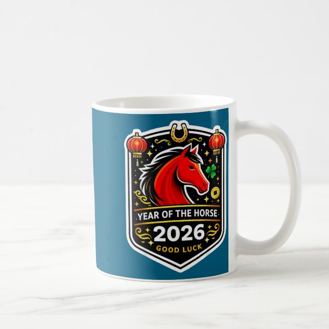 Year Of The Horse 2026 Good Fortune Horsescute Ss  Coffee Mug (Right)