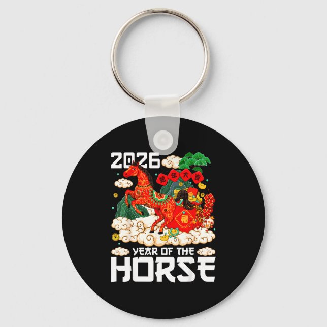 Year Of The Horse 2026 Happy Chinese Lunar New Yea Key Ring (Front)