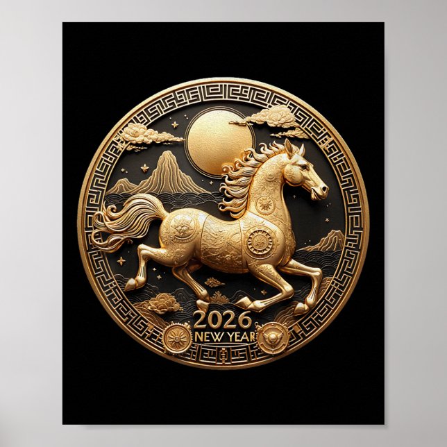 Year Of The Horse 2026 Happy Chinese New Year 2026 Poster (Front)