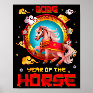 Year Of The Horse 2026 Happy Chinese New Year 2026 Poster