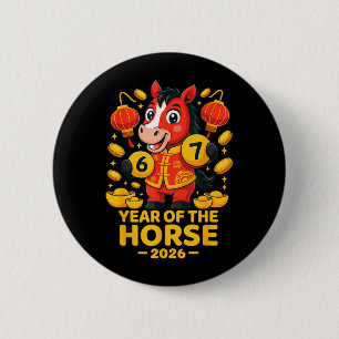 Year of The Horse 2026 Horse 67 Meme Chinese New 6 Cm Round Badge