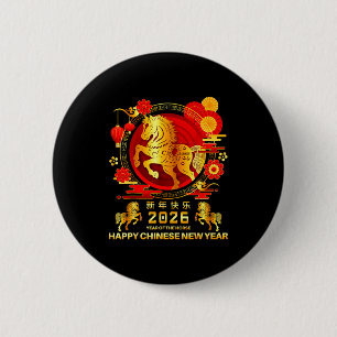 Year Of The Horse 2026 Lunar Chinese New Year Men  6 Cm Round Badge