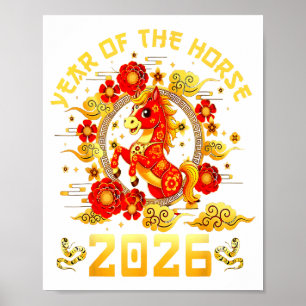 Year Of The Horse 2026 Lunar Chinese New Year Men Poster