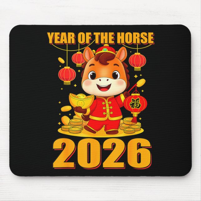 Year Of The Horse 2026 Lunar New Year Chinese  Mouse Mat (Front)