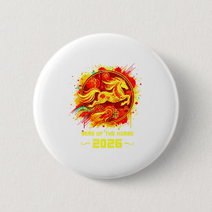 Year Of The Horse 2026 Lunar New Year Chinese New  6 Cm Round Badge