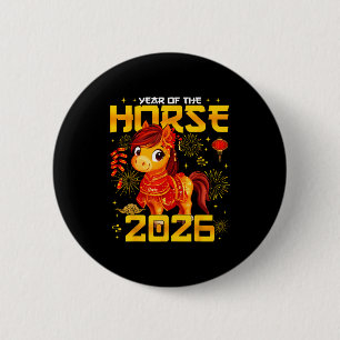 Year Of The Horse 2026 Lunar New Year Chinese New  6 Cm Round Badge