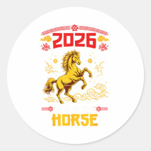Year Of The Horse 2026 Lunar New Year Chinese New Classic Round Sticker