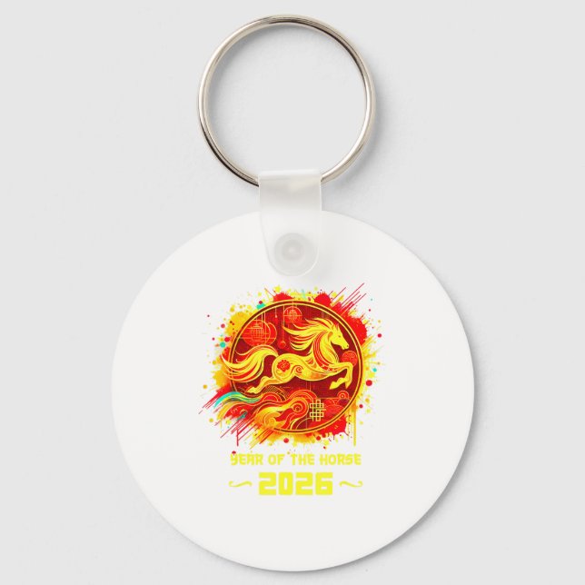 Year Of The Horse 2026 Lunar New Year Chinese New  Key Ring (Front)