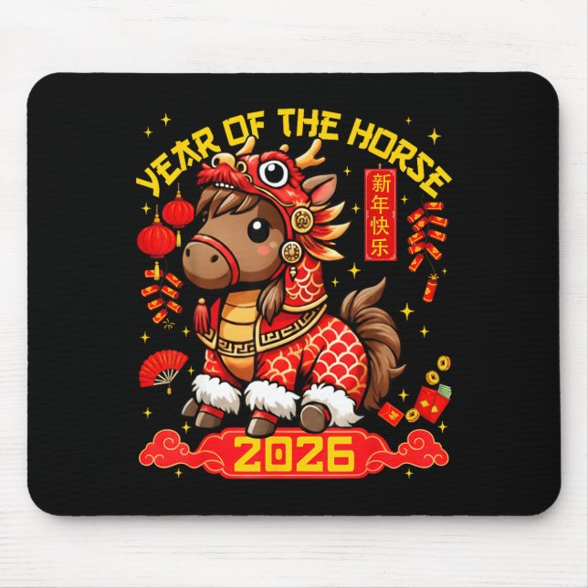 Year Of The Horse 2026 Lunar New Year Chinese New  Mouse Mat (Front)