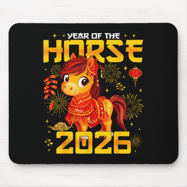 Year Of The Horse 2026 Lunar New Year Chinese New  Mouse Mat (Front)