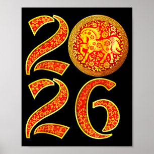 Year Of The Horse 2026 Lunar New Year Chinese New Poster