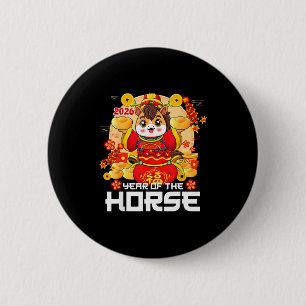 Year Of The Horse 2026 Lunar New Year Chinese Zodi 6 Cm Round Badge