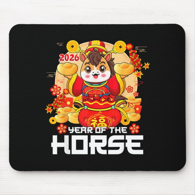 Year Of The Horse 2026 Lunar New Year Chinese Zodi Mouse Mat (Front)