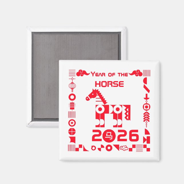 Year of the Horse 2026 Magnet (Front/Back)