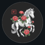 Year Of The Horse 2026 New Year Men Chinese New Ye Classic Round Sticker<br><div class="desc">Year Of The Horse 2026 New Year Men Chinese New Year Horse _1</div>