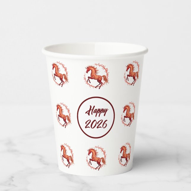 Year of the Horse 2026 Paper Cups (Left)