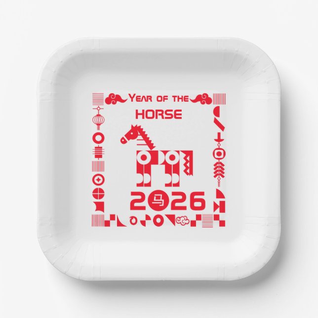 Year of the Horse 2026 Paper Plate (Front)