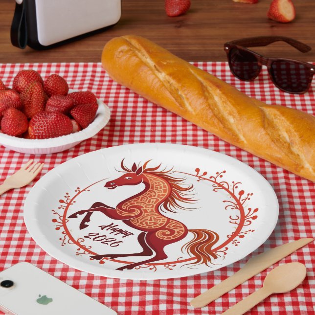 Year of the Horse 2026 Paper Plate (Picnic)