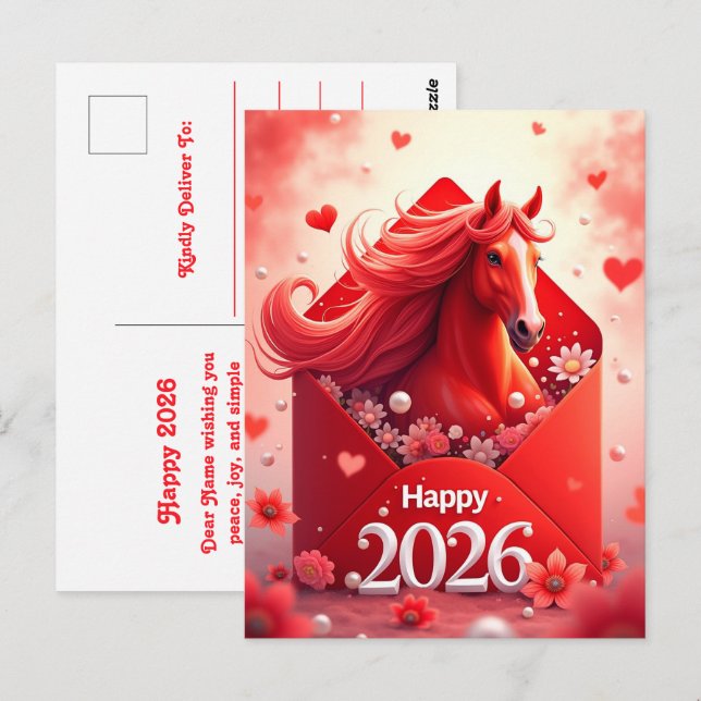 Year of the Horse 2026 Postcard (Front/Back)
