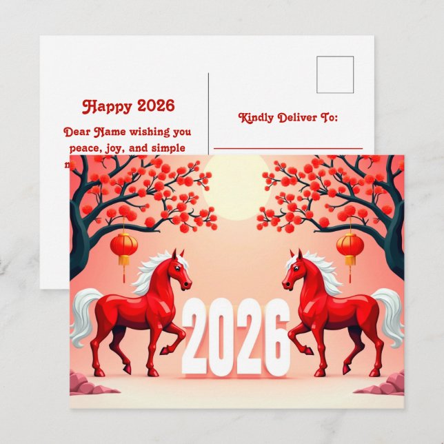 Year of the Horse 2026 Postcard (Front/Back)