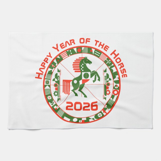 Year of the Horse 2026 Tea Towel (Horizontal)