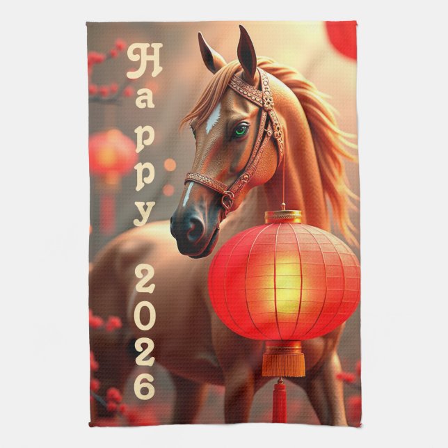 Year of the Horse 2026 Tea Towel (Vertical)