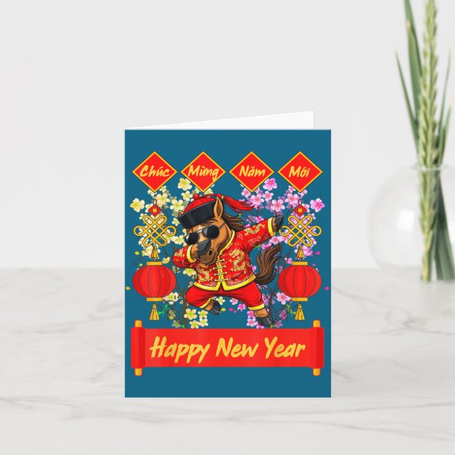 Year Of The Horse 2026 Vietnamese Lunar New Year 2 Card (Front)