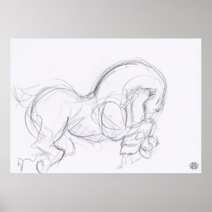 Year of the Horse 3 Original Drawing Poster