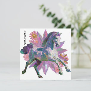Year of the Horse Celestial Crystal Holiday Card