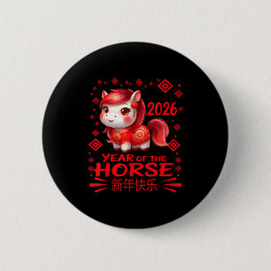 Year Of The Horse Chinese Lunar New Year 2026 Year 6 Cm Round Badge