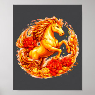 Year Of The Horse Chinese Lunar Zodiac Astrology A Poster
