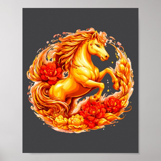 Year Of The Horse Chinese Lunar Zodiac Astrology A Poster (Front)