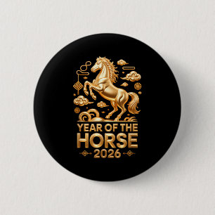 Year Of The Horse Chinese New Year 2026 For Men Or 6 Cm Round Badge