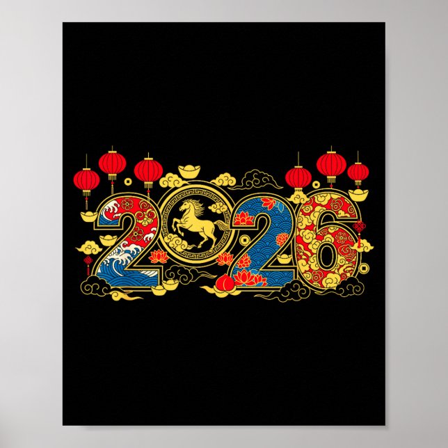 Year Of The Horse Chinese New Year 2026 Lunar New  Poster (Front)