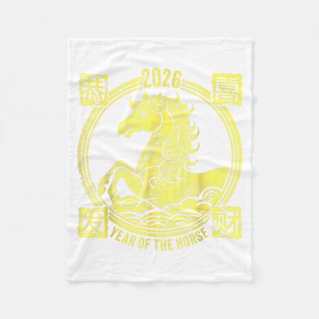 Year Of The Horse Chinese New Year Lunar New Year  Fleece Blanket (Front)