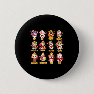 Year Of The Horse Chinese Zodiac Animal Signs Luna 6 Cm Round Badge