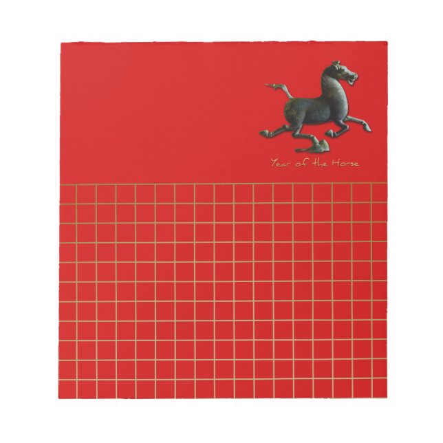 Year of the Horse Chinese Zodiac Birthday SqNP Notepad (Front)