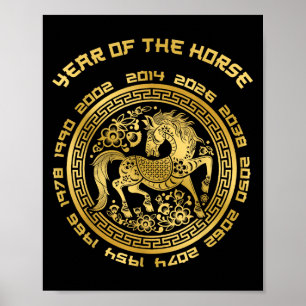 Year Of The Horse Chinese Zodiac Chinese New Year Poster