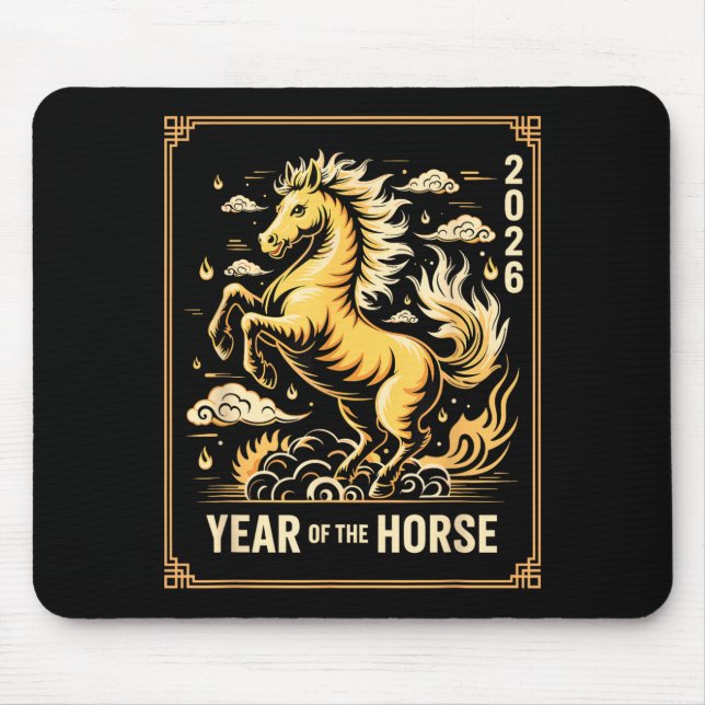 Year Of The Horse – Chinese Zodiac New Year 2026  Mouse Mat (Front)