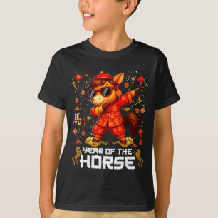 Year Of The Horse Dabbing Horse Lunar Chinese New T-Shirt