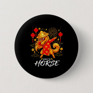 Year Of The Horse Dabbing Zodiac Horse Chinese New 6 Cm Round Badge